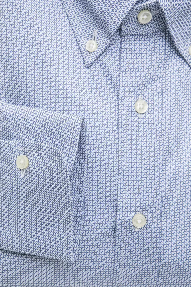 Robert Friedman Light Blue Cotton Men Men's Shirt