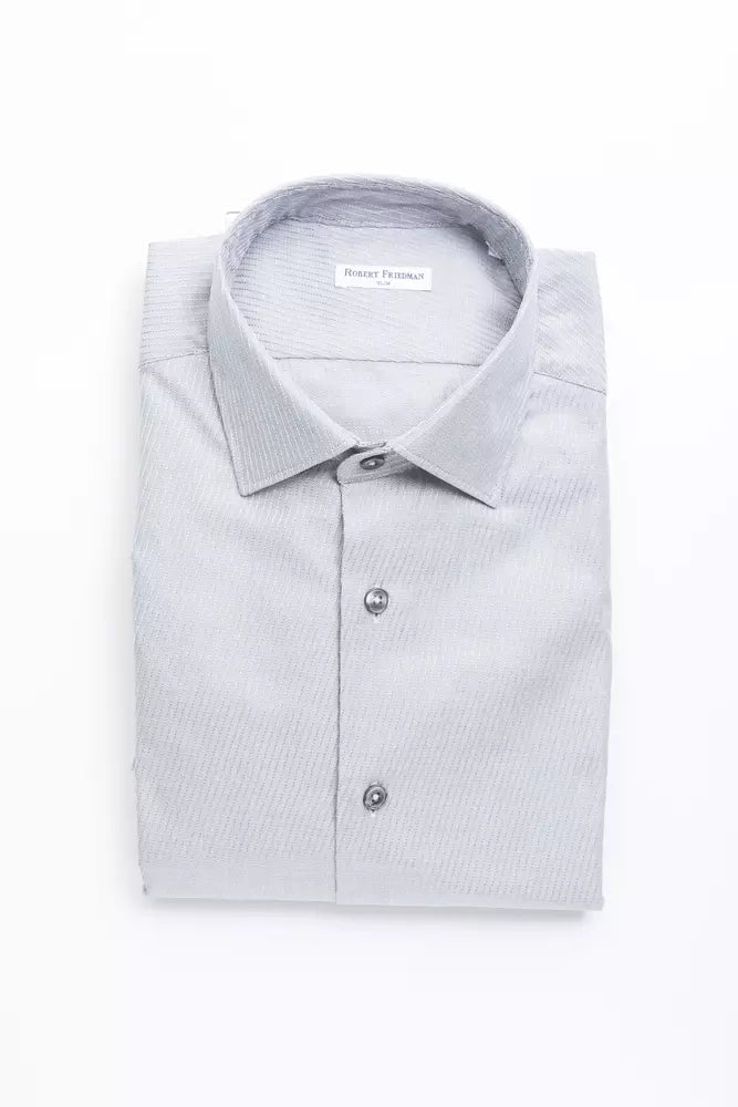 Robert Friedman Beige Cotton Men Men's Shirt