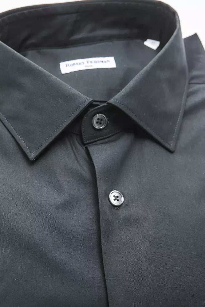 Robert Friedman Black Cotton Men's Men's Shirt