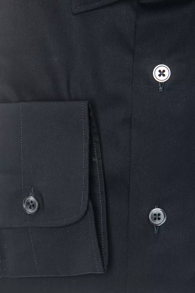 Robert Friedman Black Cotton Men Men's Shirt