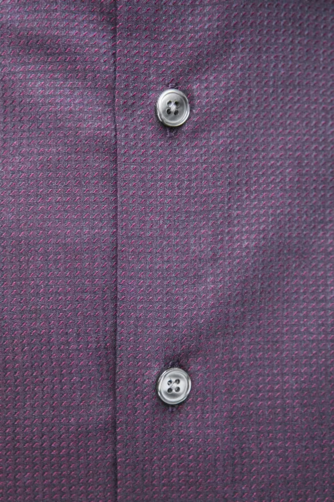 Robert Friedman Burgundy Cotton Men Men's Shirt