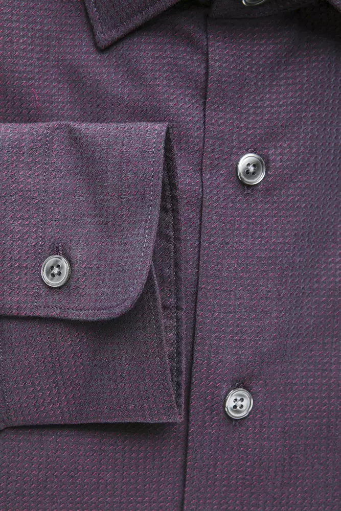 Robert Friedman Burgundy Cotton Men Men's Shirt
