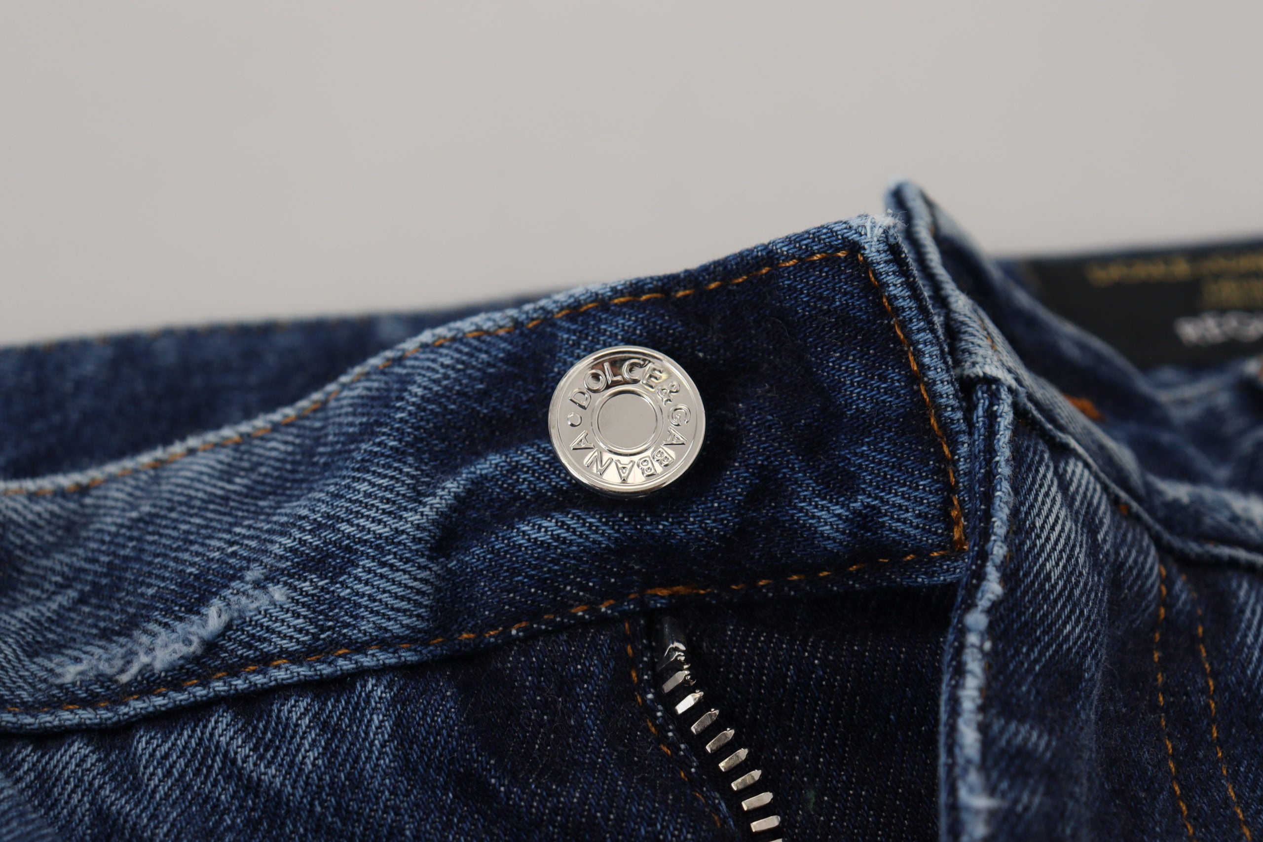 Dolce & Gabbana Blue Cotton Tattered Men Denim Men's Jeans