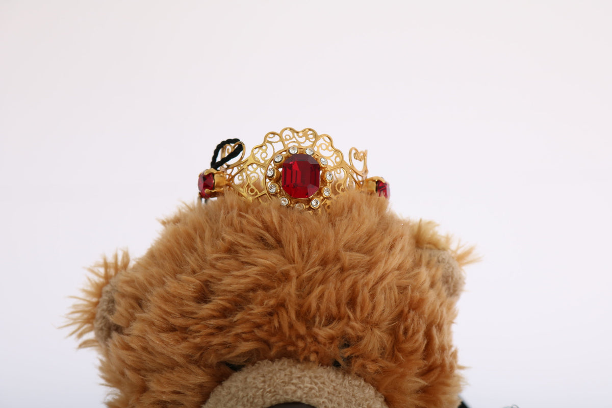 Dolce & Gabbana Teddy Bear Gold Crystal Crown Tiara Diadem Hair Women's Band
