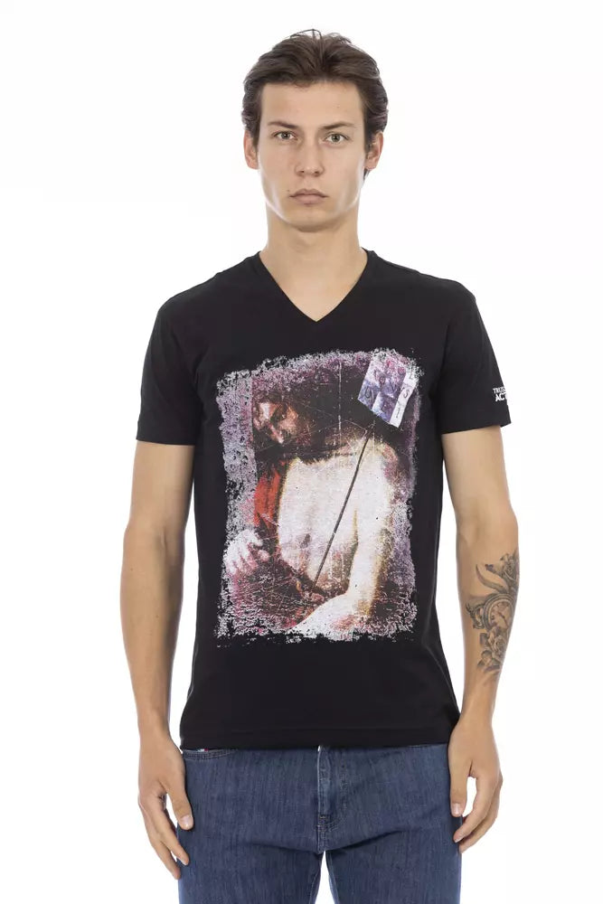 Trussardi Action Black Cotton Men Men's T-Shirt