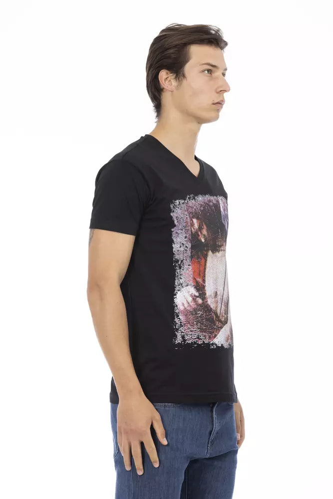 Trussardi Action Black Cotton Men Men's T-Shirt