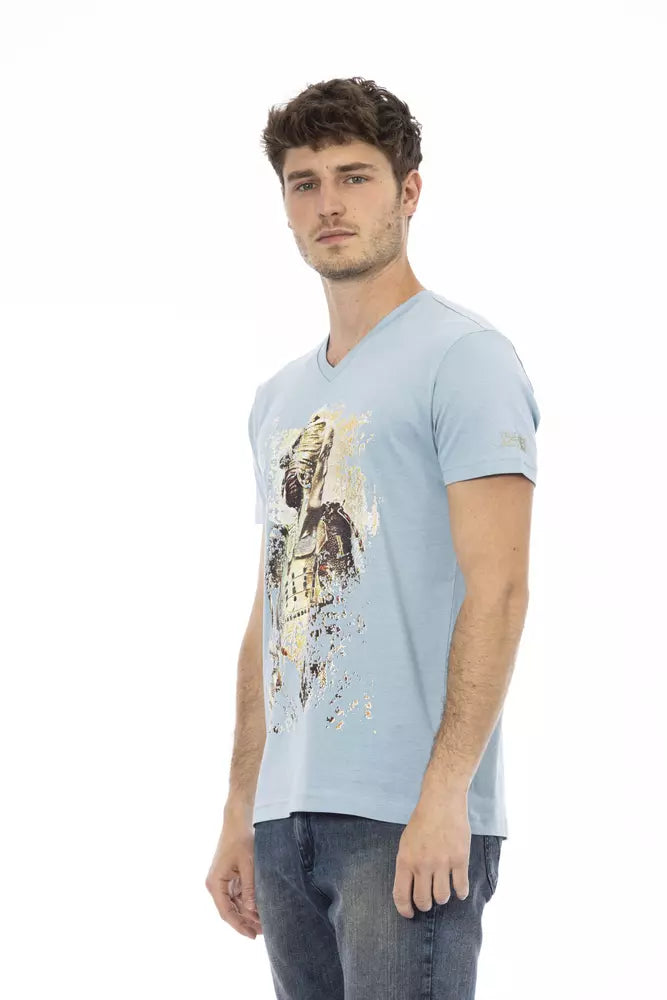 Trussardi Action Light Blue Cotton Men Men's T-Shirt