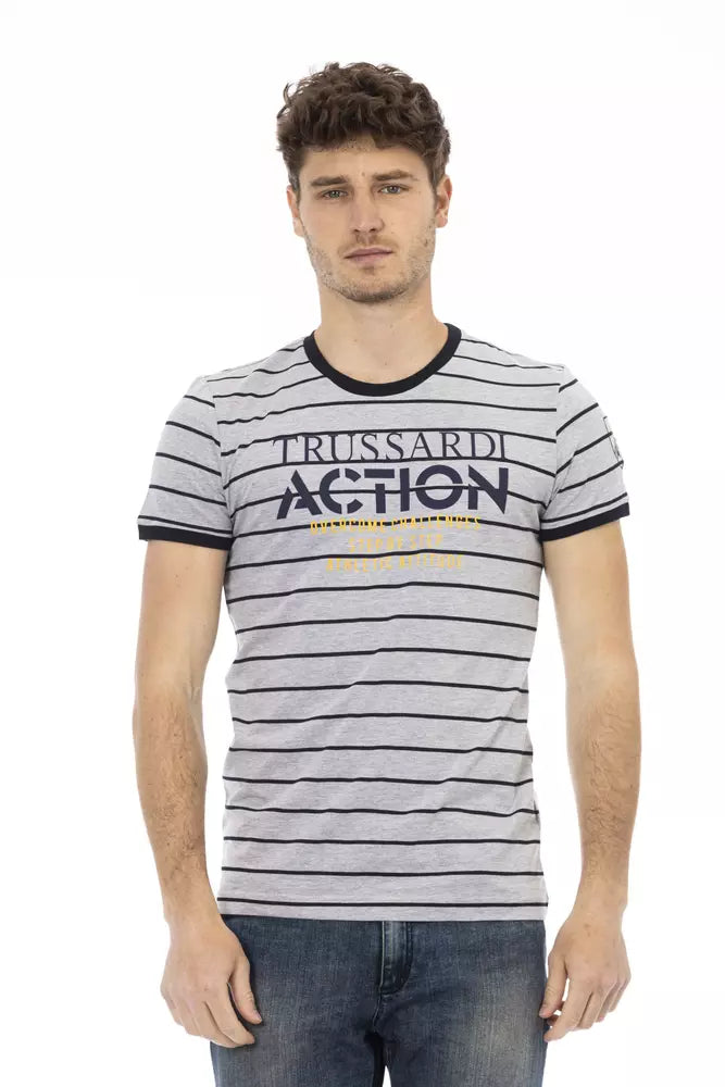 Trussardi Action Gray Cotton Men Men's T-Shirt