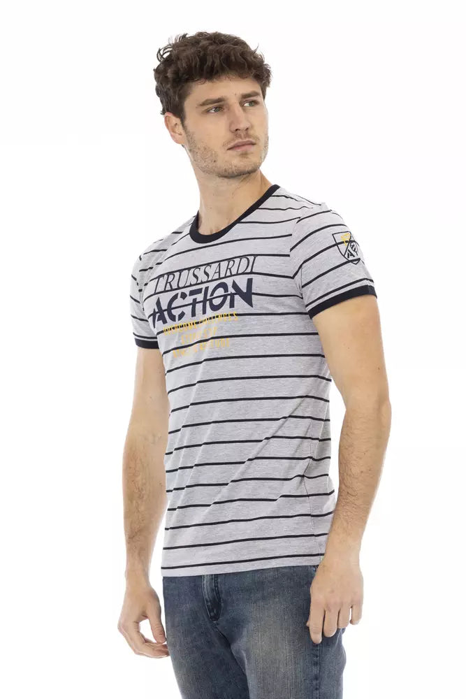 Trussardi Action Gray Cotton Men Men's T-Shirt