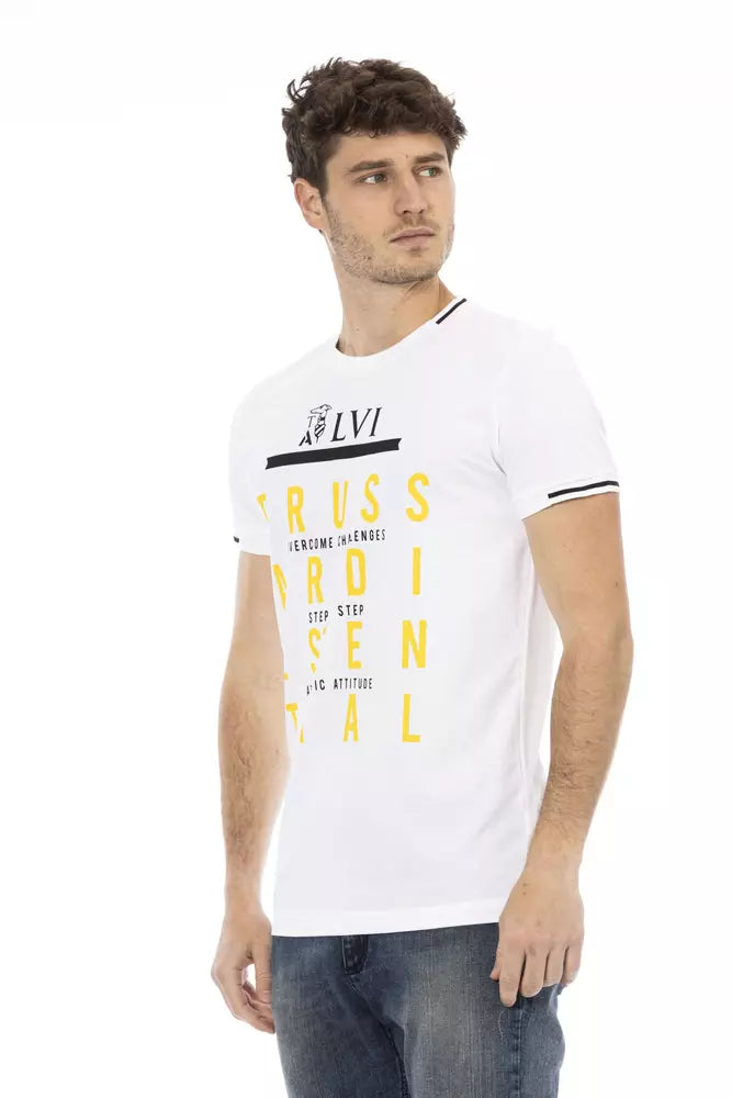 Trussardi Action White Cotton Men Men's T-Shirt