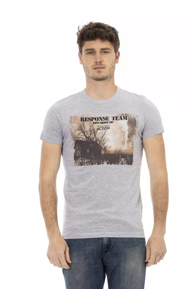 Trussardi Action Gray Cotton Men Men's T-Shirt