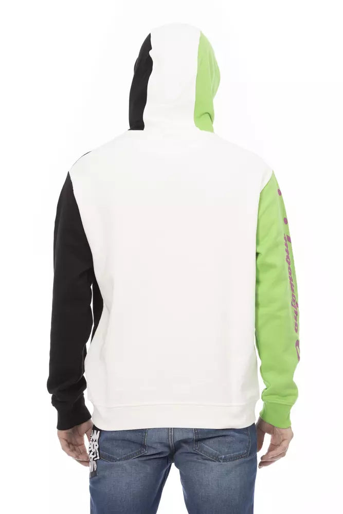 Automobili Lamborghini White Cotton Men Sweater with Men's Hood