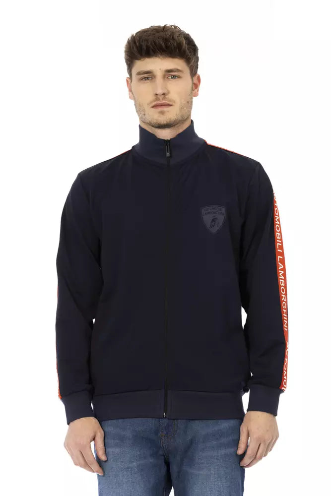 Automobili Lamborghini Blue Polyester Men Men's Sweatshirt