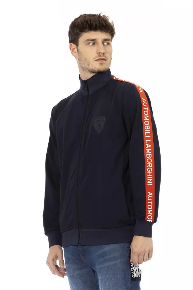 Automobili Lamborghini Blue Polyester Men Men's Sweatshirt