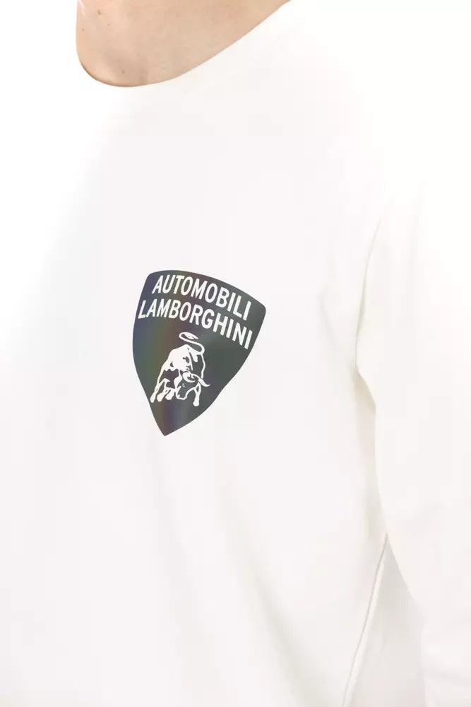 Automobili Lamborghini White Cotton Men's Men's Sweater