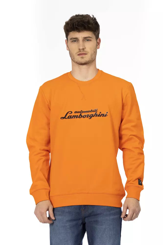 Automobili Lamborghini Orange Cotton Men's Men's Sweater