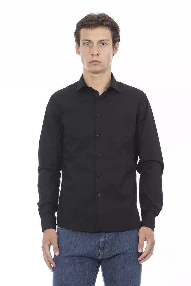 Baldinini Trend Black Cotton Men Men's Shirt