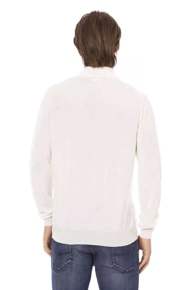 Baldinini Trend White Fabric Men's Turtleneck Men's Sweater