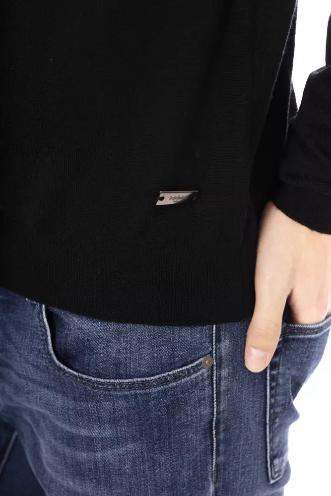 Baldinini Trend Black Fabric Men Sweater Men's Turtleneck