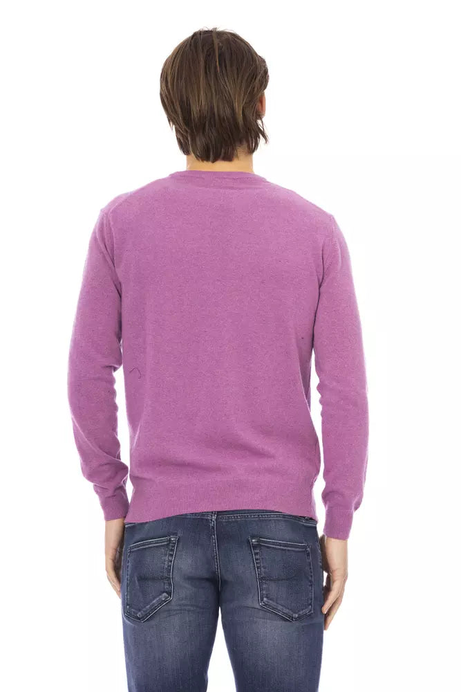 Baldinini Trend Purple Wool Men Men's Sweater