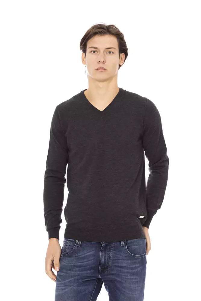 Baldinini Trend Gray Fabric Men Men's Sweater