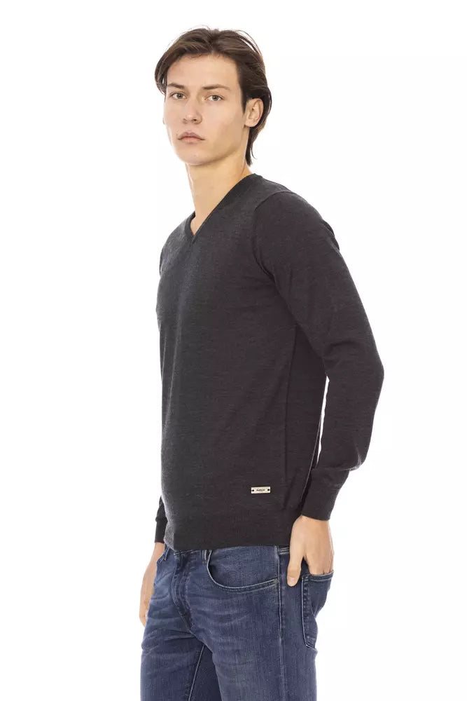 Baldinini Trend Gray Fabric Men Men's Sweater