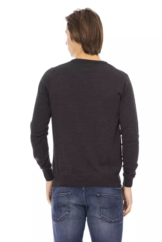 Baldinini Trend Gray Fabric Men Men's Sweater