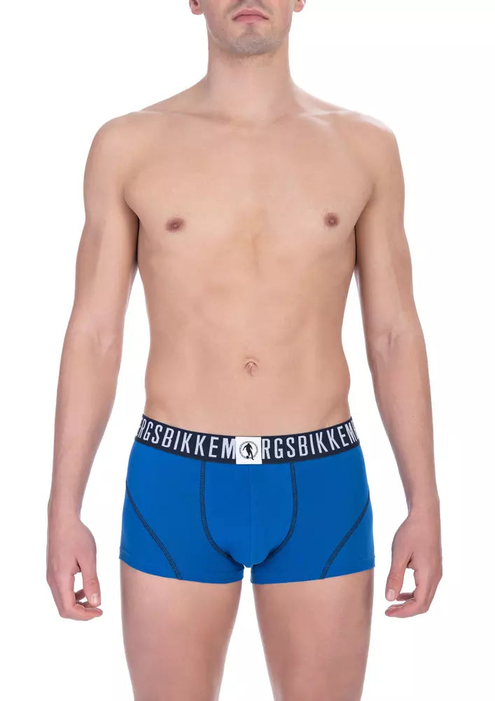 Bikkembergs Blue Cotton Men Trunk Underwear Men's Pack