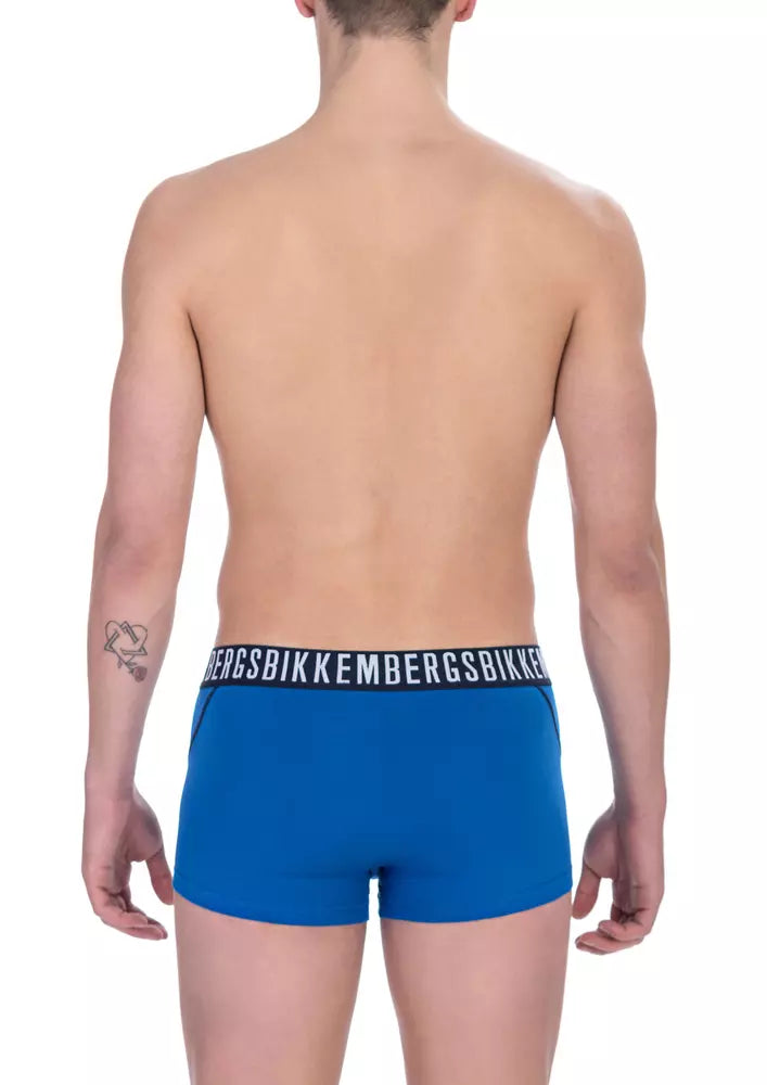 Bikkembergs Blue Cotton Men Trunk Underwear Men's Pack