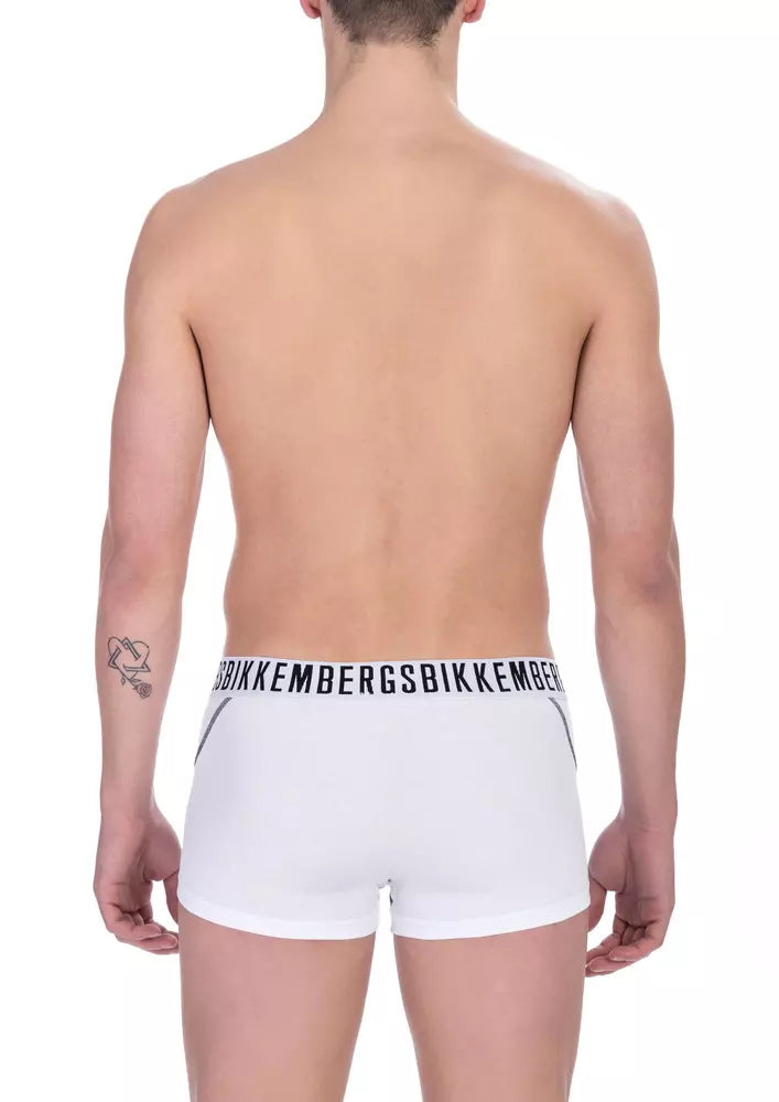 Bikkembergs White Cotton Men's Trunk Underwear Twin Men's Pack
