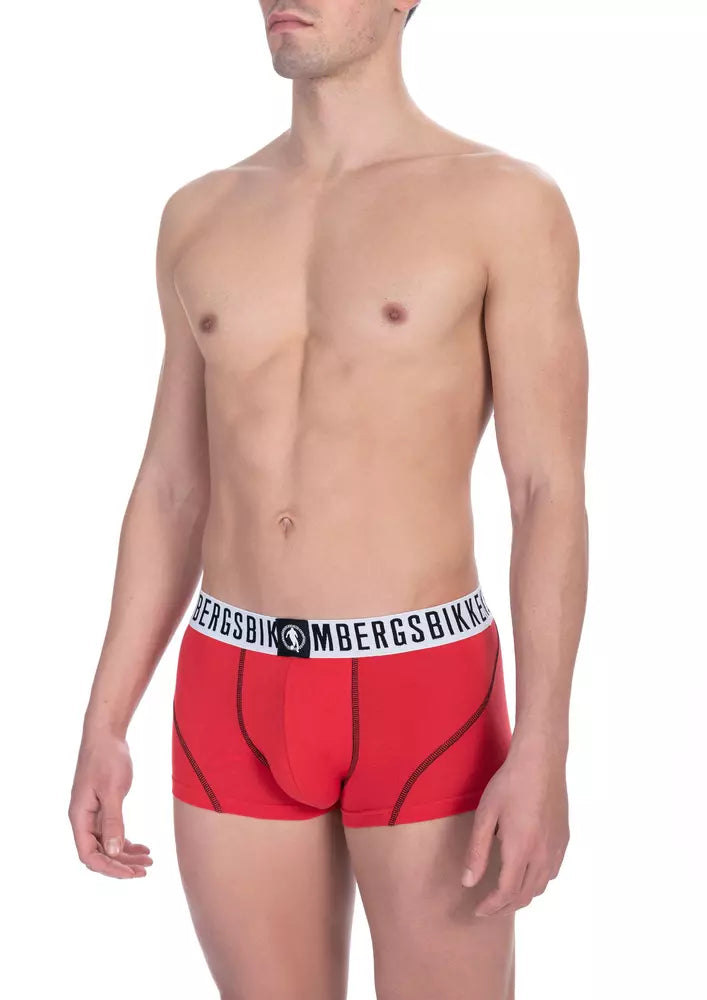 Bikkembergs Red Cotton Men's Underwear Trunk Men's Bi-Pack