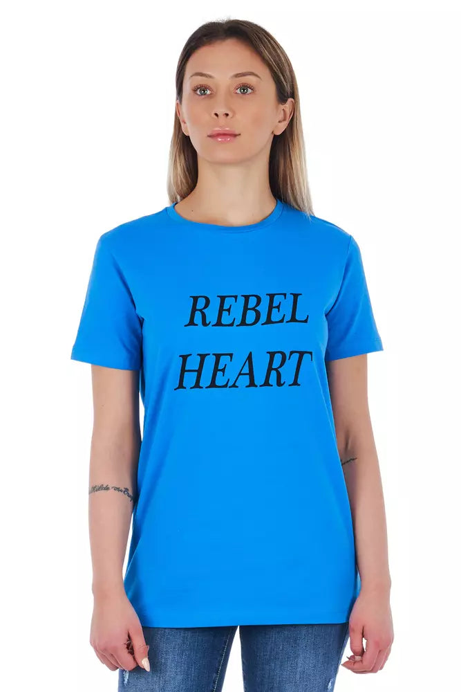 Frankie Morello Light Blue Cotton Women Women's T-Shirt