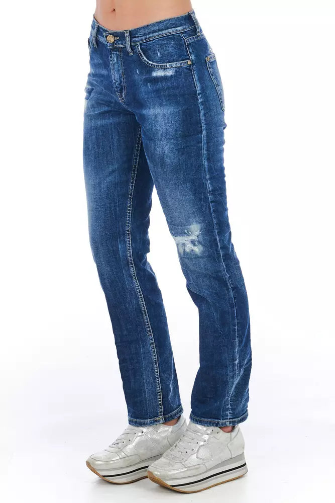 Frankie Morello Blue Cotton Women Women's Jeans