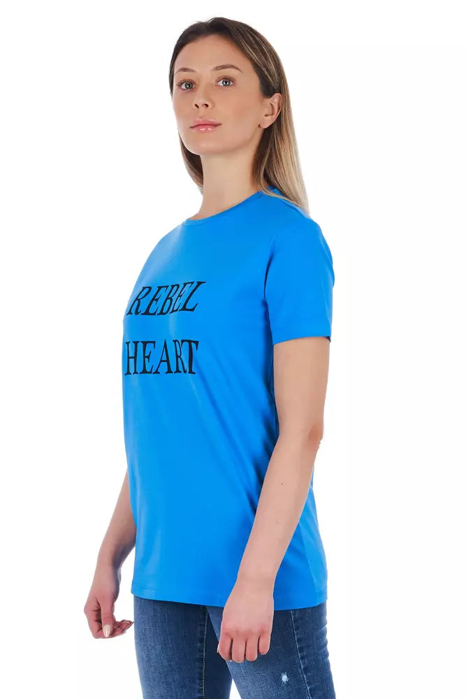 Frankie Morello Light Blue Cotton Women Women's T-Shirt