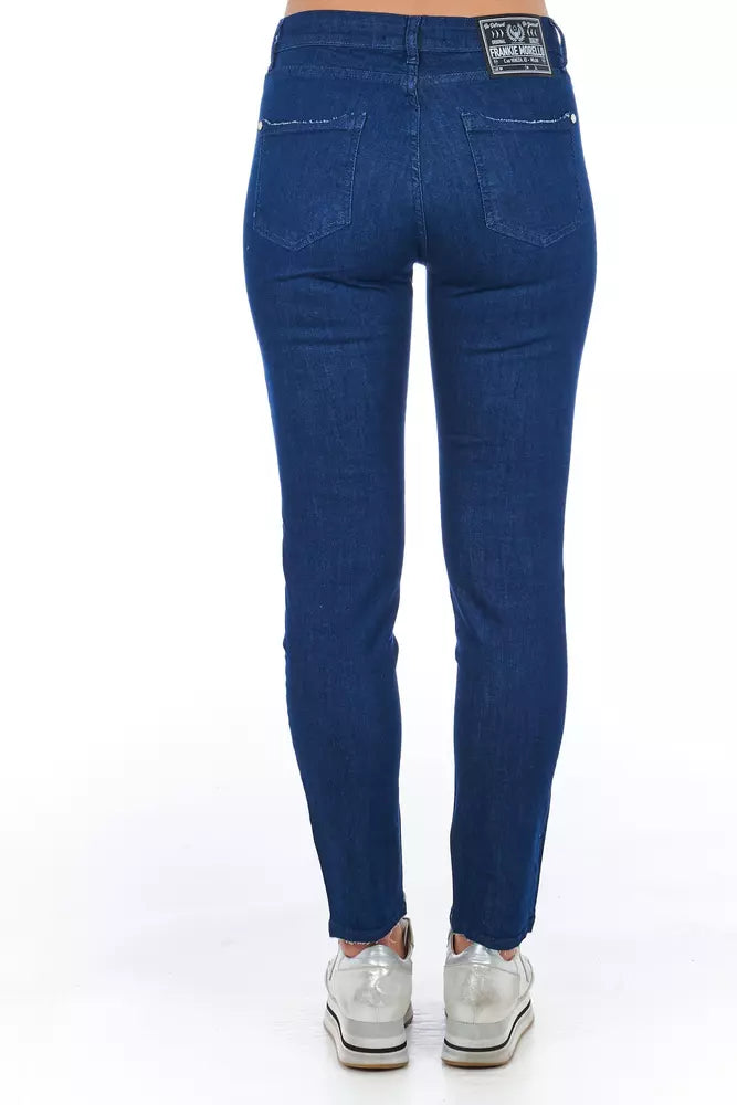 Frankie Morello Blue Cotton Women Skinny Women's Jean
