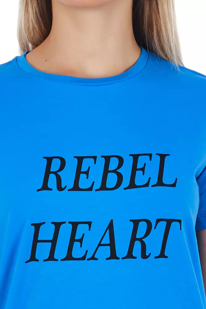 Frankie Morello Light Blue Cotton Women Women's T-Shirt