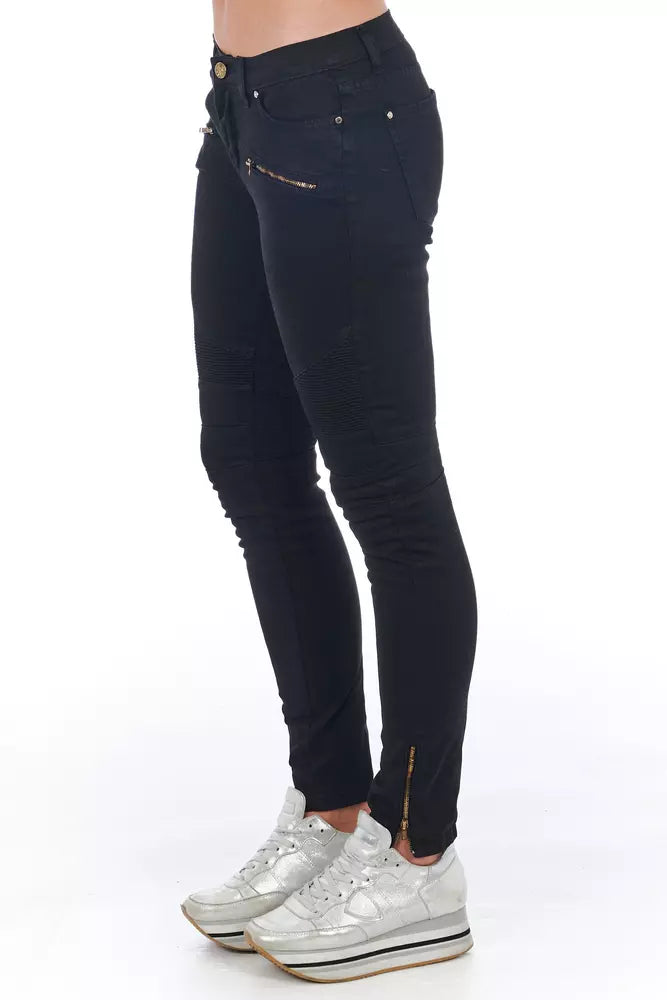Frankie Morello Black Cotton Women Women's Jeans
