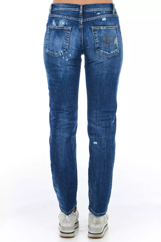 Frankie Morello Blue Cotton Women Women's Jeans