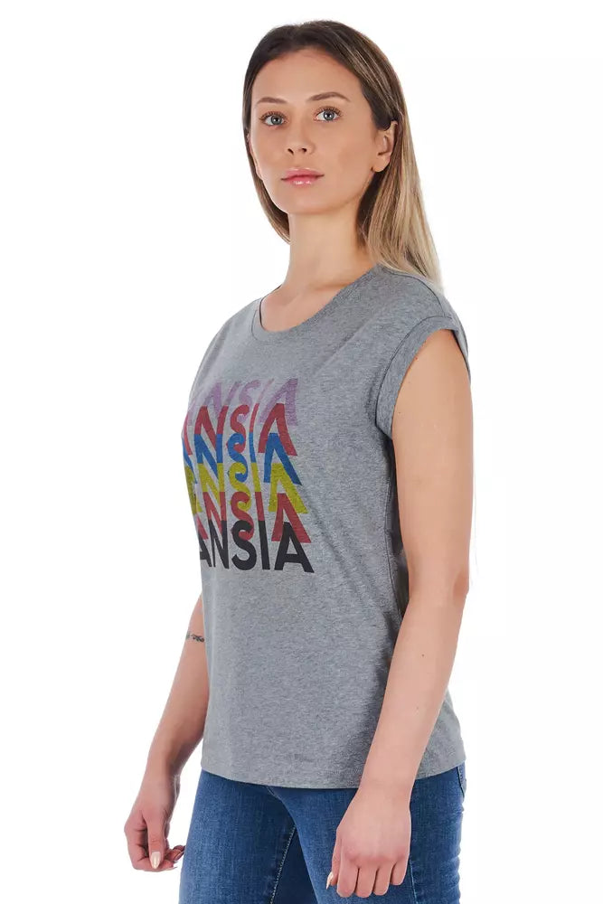 Frankie Morello Gray Cotton Women Women's T-Shirt