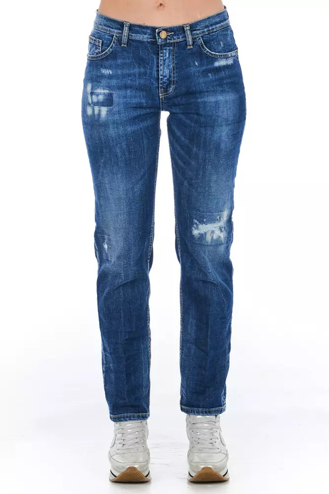 Frankie Morello Blue Cotton Women Women's Jeans