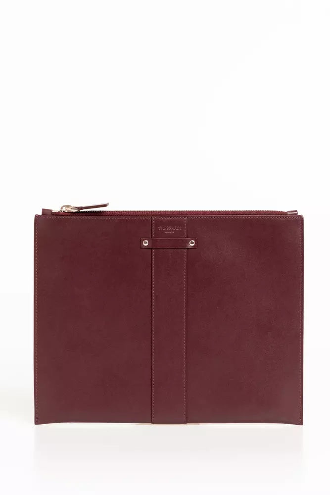 Trussardi Brown Leather Men Men's Clutch