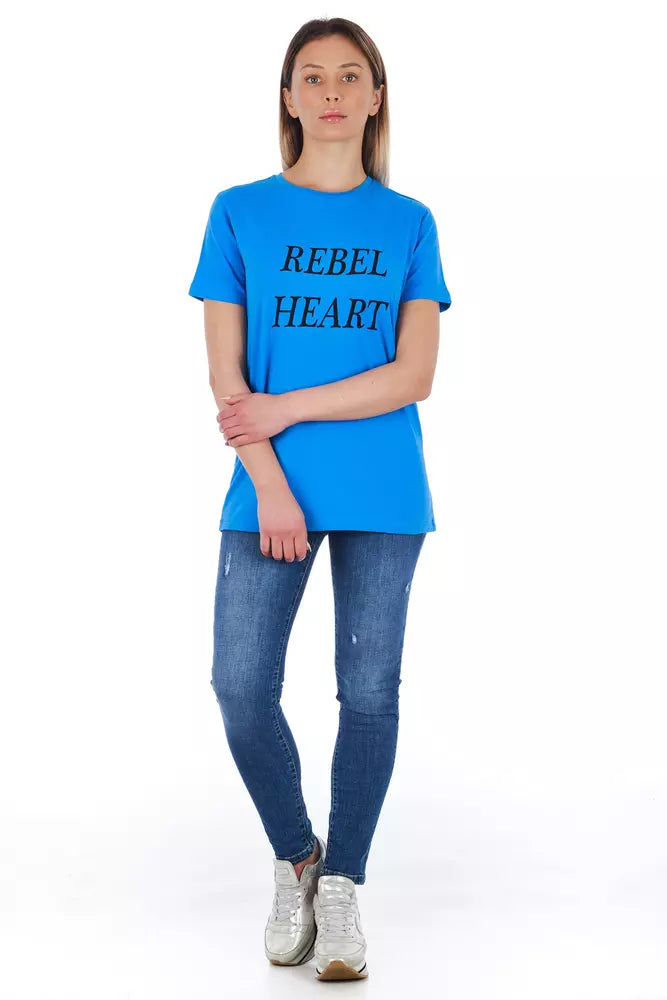 Frankie Morello Light Blue Cotton Women Women's T-Shirt