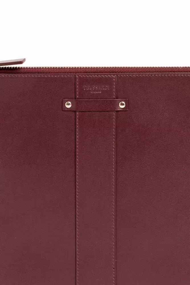 Trussardi Brown Leather Men Men's Clutch