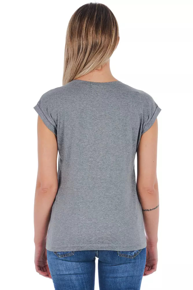 Frankie Morello Gray Cotton Women Women's T-Shirt