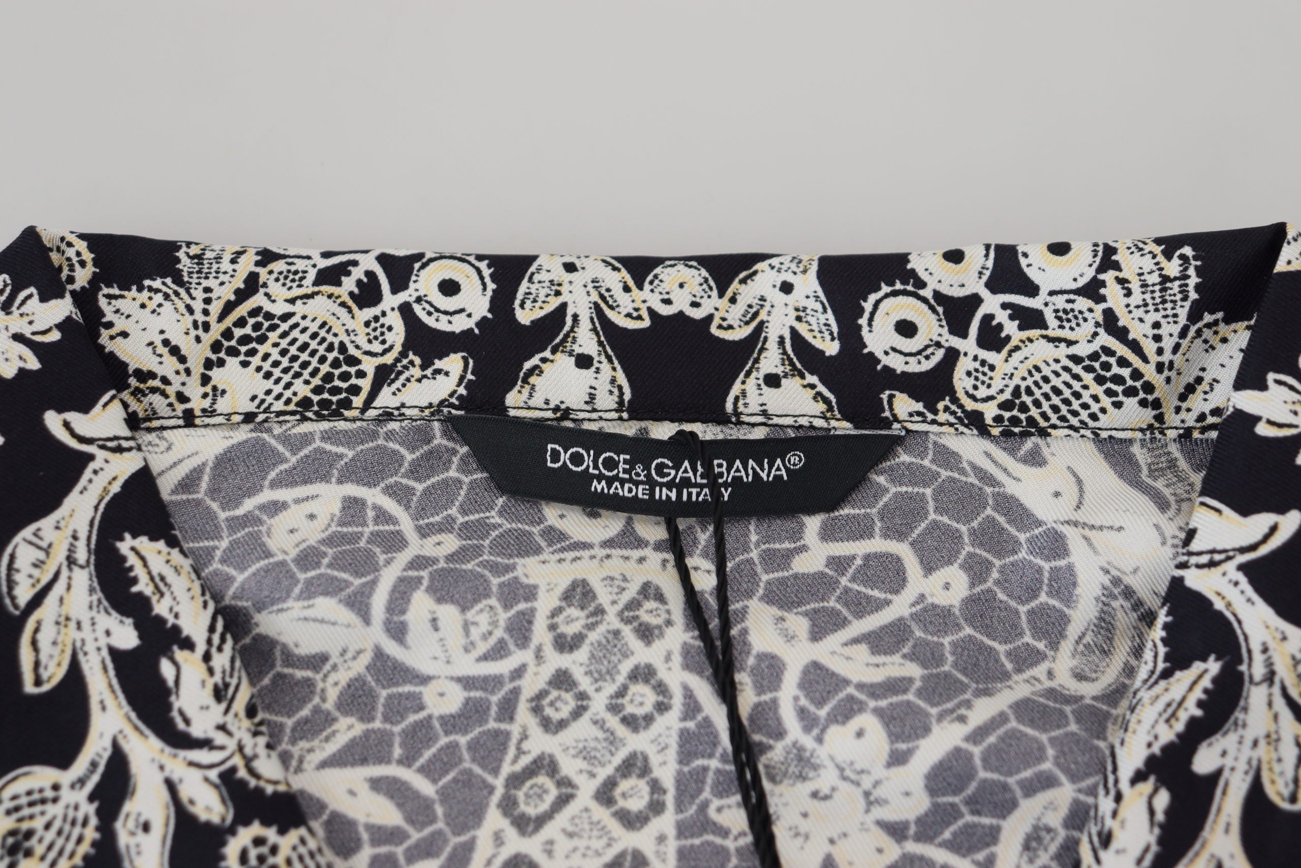 Dolce & Gabbana Elegant Satin Floral Baroque Men's Shirt