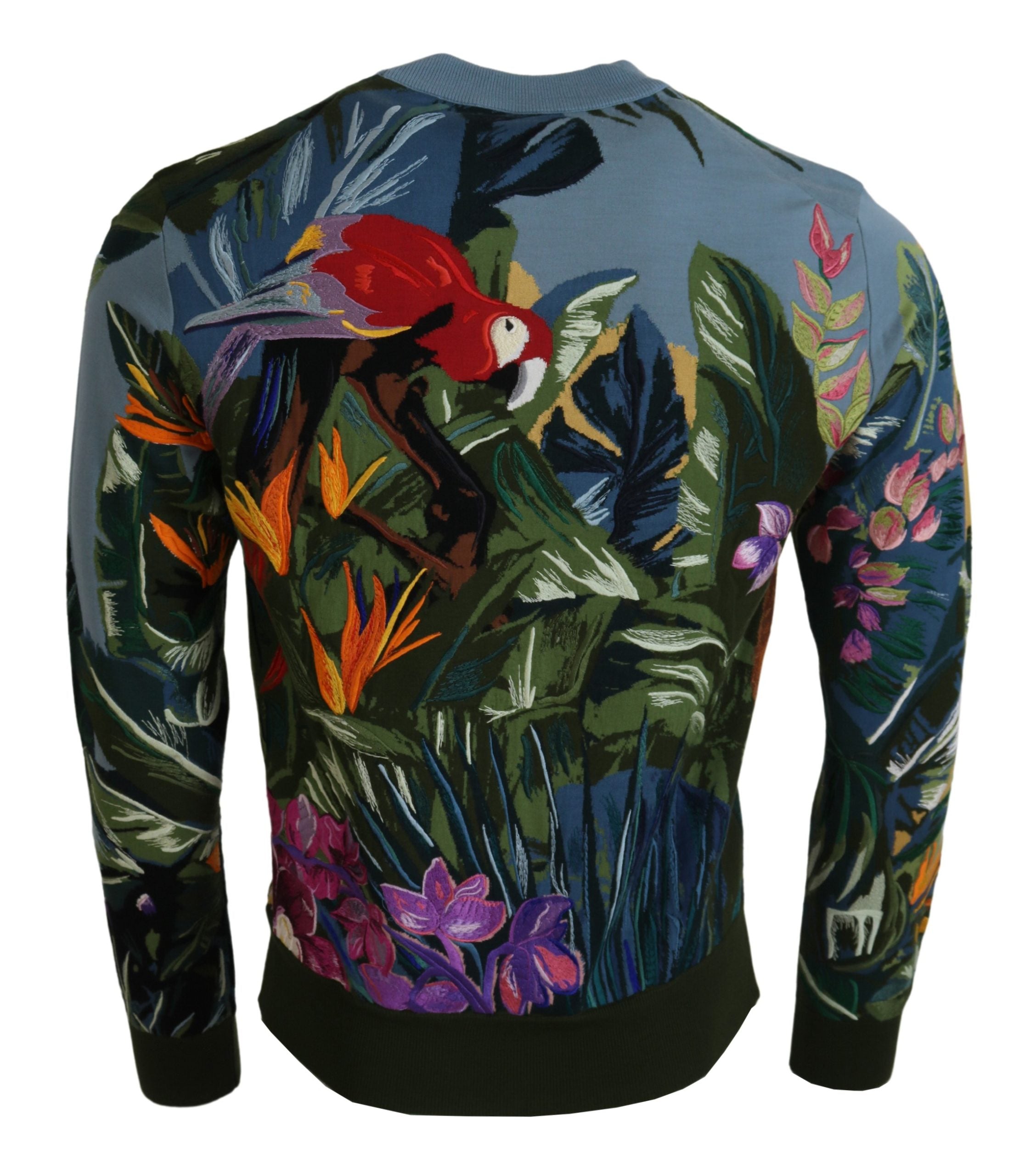 Dolce & Gabbana Jungle Embroidered Wool-Silk Men's Sweater
