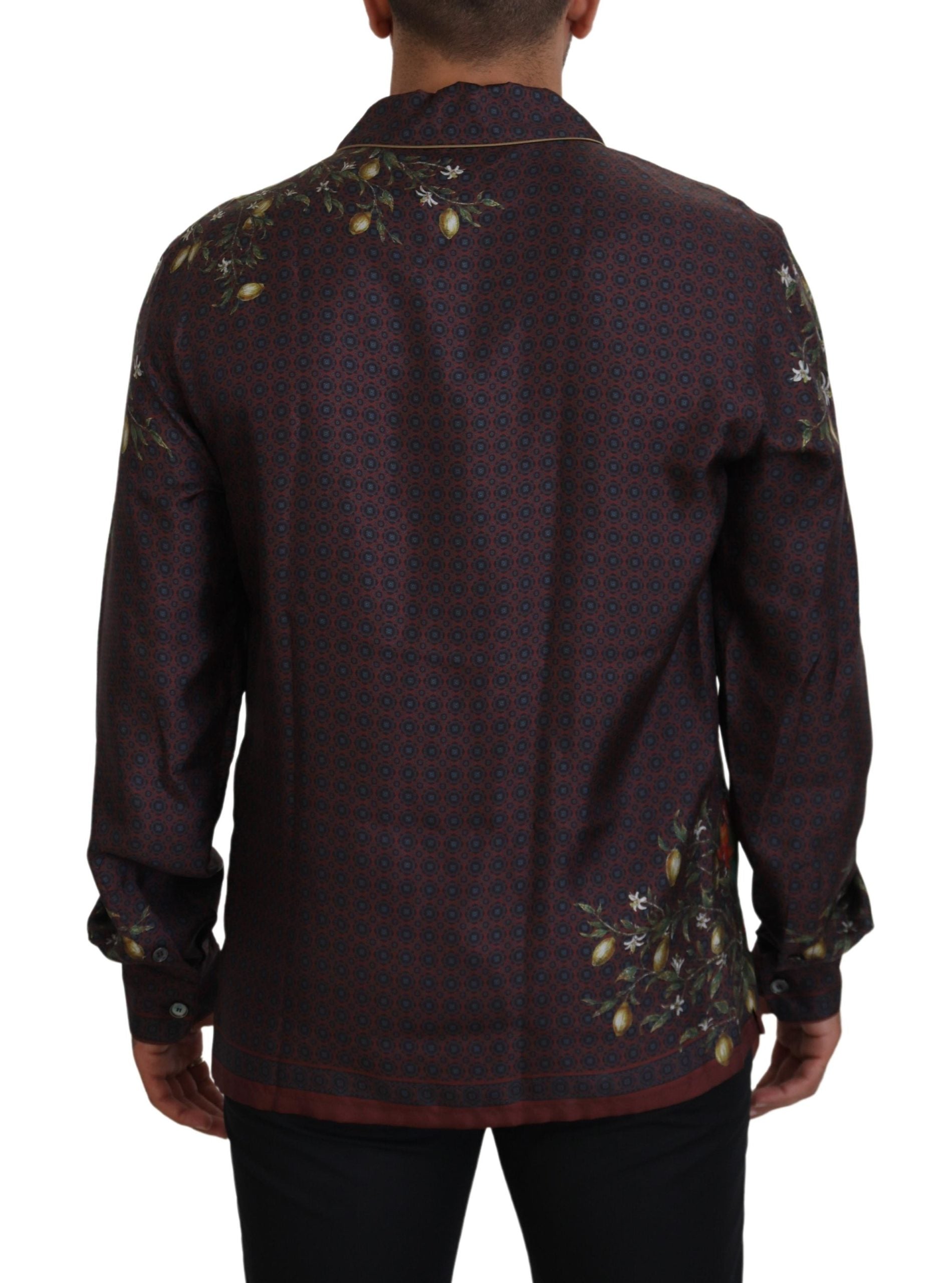 Dolce & Gabbana Elegant Silk Satin Men's Pajama Style Men's Shirt