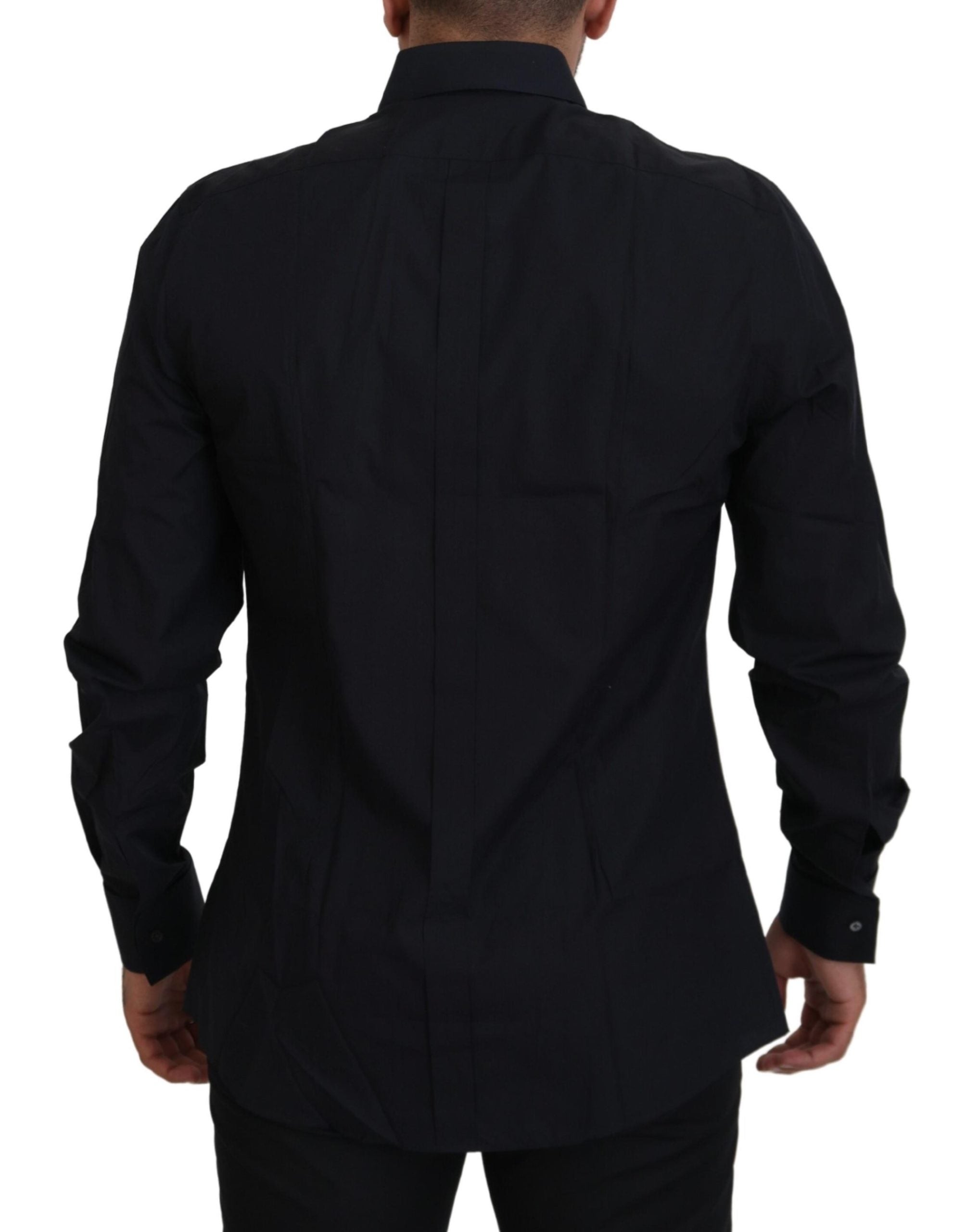 Dolce & Gabbana Black Gold Cotton Slim Fit Dress Mens Men's Shirt