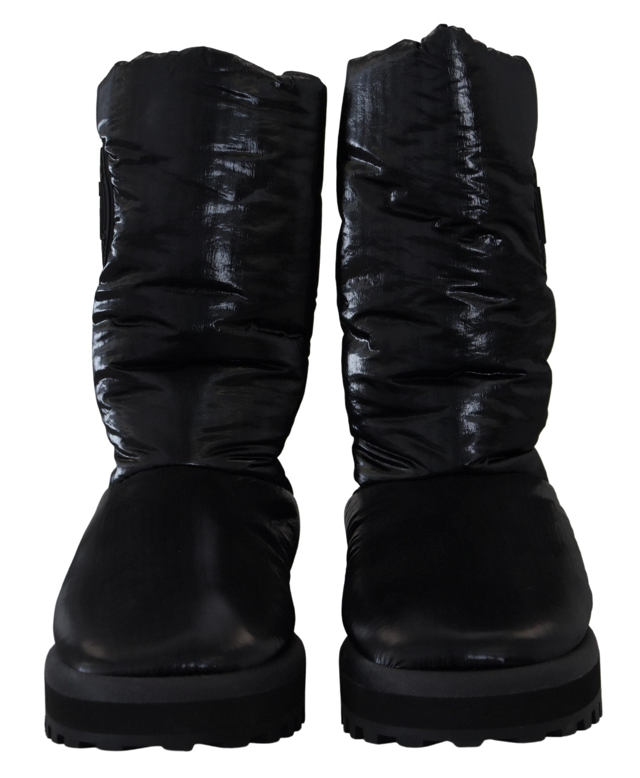 Dolce & Gabbana Black Boots Padded Mid Calf Winter Men's Shoes