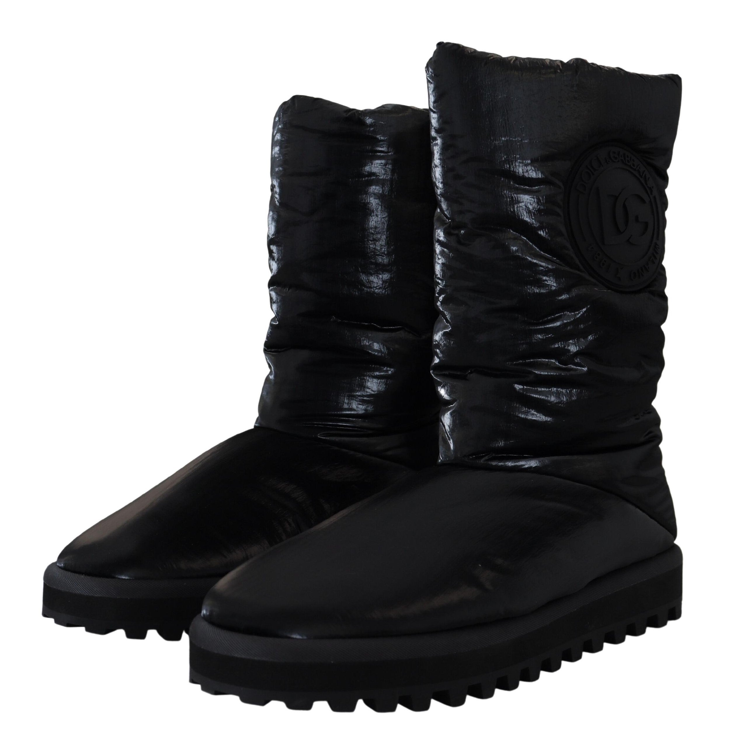 Dolce & Gabbana Black Boots Padded Mid Calf Winter Men's Shoes